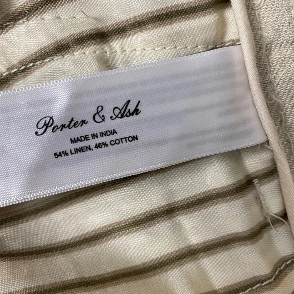 Porter & Ash Washable Linen Blend Slim Fit Drawstring Pants Mens 36 Tan NWT